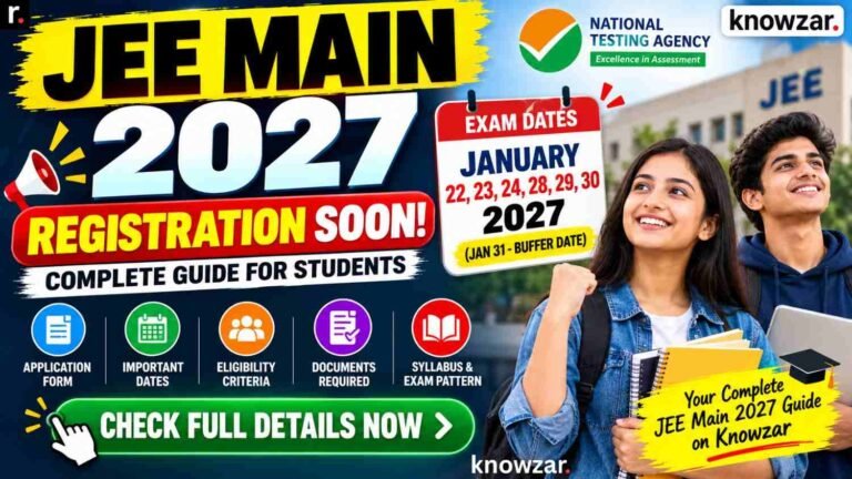 JEE Main 2027 registration exam date eligibility and application guide